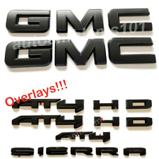 2019-2023 GMC Sierra  Front & Rear and AT4  MATTE BLACK OVERLAY Emblem picture