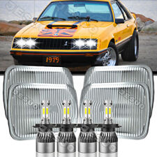 4PCS 4x6 inch LED Headlights High/Low Beam Bulb For Ford Mustang 1979-1986- picture