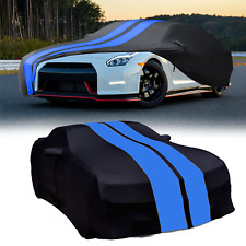 For NISSAN  GT-R NEW US Satin Stretch Indoor Car Cover Dustproof Black/BLUE picture