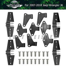 FOR 2007-2018 Jeep Wrangler JK Body Door Hinge Replacement Set Powder Coat 16pcs picture