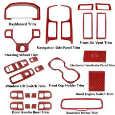 24pcs Red Carbon Fiber Full Interior Panel Cover Trim Kit for RAM 1500 2012-17 picture