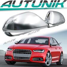 MATTE CHROME Mirror Covers Replacement PAIR for Audi A6 C7 S6 RS6 12-18 W Assist picture