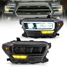 Pair Full LED DRL Reflector Headlights Assembly For 2015-2022 Toyota Tacoma picture