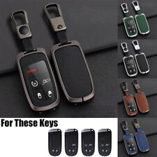 Zinc Alloy Leather TPU Car Key Case Cover For Jeep Grand Cherokee Chrysler Dodge picture
