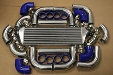 BLUE FIMC INTERCOOLER+TURBO PIPING KIT COUPLER CLAMPS ECLIPSE 420A 4G64 4G63 DSM picture