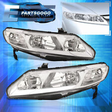 For 06-11 Honda Civic FA Sedan 4DR JDM Chrome LED DRL Headlights Lamps Set LH+RH picture