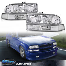 Fit For 1998-04 Chevy S10 Blazer Clear/Chrome Corner Headlight Bumper Head Lamp picture