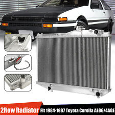 Aluminum 2 Row Core Performance Radiator For 84-87 Toyota Corolla AE86 4AGE 1.6L picture