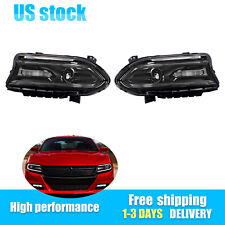 Fits 2015-2022 Dodge Charger Pair Halogen Headlight Assembly Lamp Left & Right picture