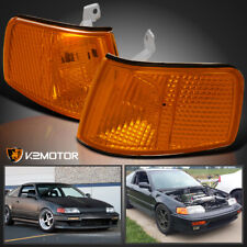 Fits 1990-1991 Honda CRX Amber Turn Signal Lamps Corner Lights Pair Replacement picture