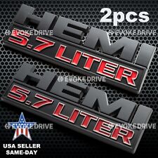 2X Hemi 5.7 Liter Emblems Badge 3D Side Door Fender 2009-2019 RAM 1500 2500 3500 picture
