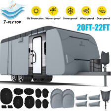 7 Layer Waterproof Travel Trailer RV Cover Non-Woven Fabric For 20'-22'FT Camper picture