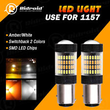 2PCS 1157 Switchback LED Brake Turn Signal Light Bulbs Amber & White Dual Color picture