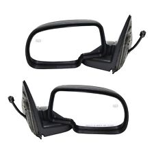 Side View Mirrors Power Heated Smooth Black with Puddle Pair For 00-02 Chevy GMC picture