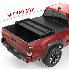 5FT 3-FOLD Soft Tonneau Cover For 2016-2023 Toyota Tacoma TRD Truck Bed  w/ Lamp picture