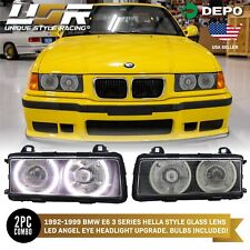 DEPO UHP LED Angel Eyes Euro Projector Glass Headlight For BMW E36 3 Series picture