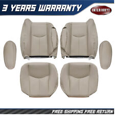 6Pcs For 2003 2004-2006 Chevy Tahoe GMC Yukon Front Leather Seat Cover Light Tan picture