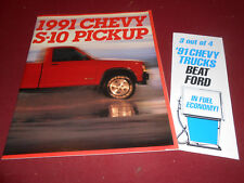 1991 CHEVROLET S-10 PICKUP TRUCK CATALOG + '91 FORD vs. CHEVY BROCHURE 2-4-1  picture