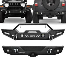 OEDRO Front / Rear Bumper for 1987-2006 Jeep Wrangler YJ & TJ w/ Led Lights picture