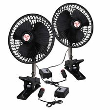 Zone Tech 2x 12V Dashboard Oscillating Cooling Clip On Desk Car Fan Portable picture