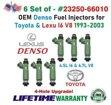 OEM 6Pcs DENSO 4-Hole Upgrade Fuel injectors for 1993-2003 Toyota & Lexus LX450 picture