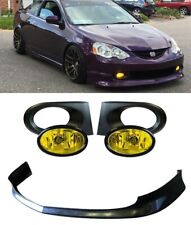 Fit 02-04 RSX DC5 T-R Style Front Bumper Lip + Fog Light with Yellow Lens Combo picture
