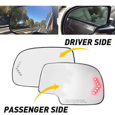 Pair Side Mirror Glass Heated w/ Turn Signal Left & Right for Chevy GMC Cadillac picture