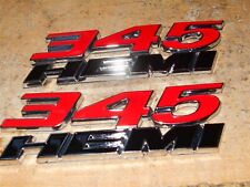 2x OEM Red 345 Emblems 345 Side Fender Badge 3D for 345 Emblem N Genuine picture