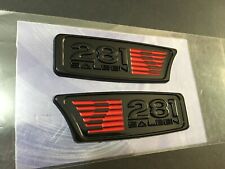 S281 EMBLEMS OF SALEEN 281 EMBLEM NEW NEVER INSTALLED GLOSS BLACK / RED -1PAIR picture