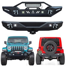 Vijay Fits 2018-2022 Wrangler JL/JLU Black Front and Rear Bumper with LED lights picture