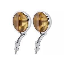 Fog Lamps with Bracket, Amber, Pair, fits 1939 Chevy Passenger Car picture
