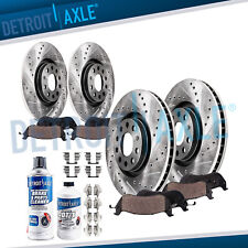 Front & Rear DRILLED Brake Rotors + Ceramic Pads for 2015 16 Volkswagen GTI 2.0l picture