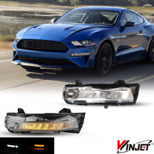 For 2018-2023 Ford Mustang LED Fog Lights w/Sequential Turn Signal + DRL Pairs picture