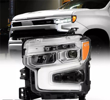 For 2022-2024 Chevy Silverado 1500 LT RST Chrome Bezel LED Headlight - Driver picture