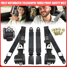 2 Set Retractable 3 Point Car Safety Seat Belt Lap Diagonal Belt Adjustable Belt picture