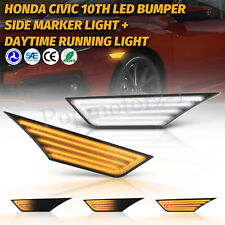 For 16-21 Honda Civic 10th Switchback Smoke LED Bumper Signal Side Marker Lights picture