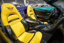 Corvette C5 Sports 1997-2004 In Black & Yellow Faux Leather Seat Covers picture