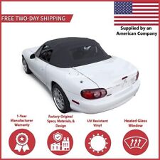 1990-05 Mazda Miata Convertible Soft Top w/ DOT Approved Heated Glass, Black picture