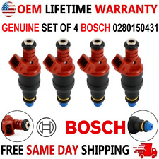GENUINE BOSCH x4 Fuel Injectors for 1994-2001 Saab 900, 9000, 9-3 I4 #0280150431 picture