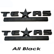 2PC 3D TEXAS EDITION EMBLEM All Black CHEVY SILVERADO SIERRA UNIVERSAL DECAL picture