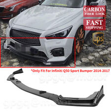 For Infiniti Q50 Sport 2014-2017 Carbon Fiber Front Bumper Lip Spoiler Splitter picture