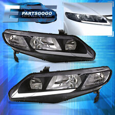 For 06-11 Honda Civic FA Sedan 4DR JDM Black LED DRL Headlights Lamps Set LH+RH picture