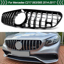 Front Bumper Grille For Mercedes Benz C217 S63 S65 AMG 2014-2017 Chrome+Black picture