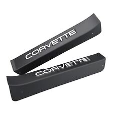 2pc OEM GM Corvette Black Door Sill Guards / Protectors with Logo for 1984-87 C4 picture