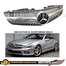Mercedes Benz R230 SL550 SL63 Grille AMG Silver Diamond 2009 2010 2011 Star New picture