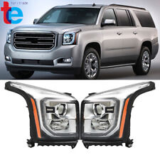 Pair Left+Right Headlights Assembly For 2015 2016 17 GMC Yukon Halogen W/LED DRL picture