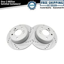 Rear Performance Cross Drilled Slotted G-Coated Brake Rotor Pair New picture