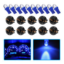 10x Blue T10 168 194 LED Bulbs Instrument Gauge Cluster Dash Light W/ Sockets picture