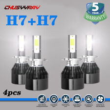 4pcs H7 LED Headlights 6000K High Low Beams Bulbs Set Super White Bright 12000LM picture