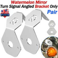 Watermelon Mirror Turn Signal Angled Bracket Stainless SET/2 - LIGHT NOT INCLUDE picture